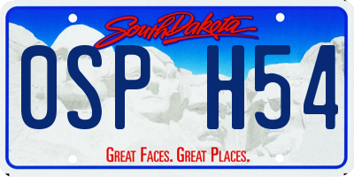 SD license plate 0SPH54