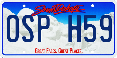 SD license plate 0SPH59