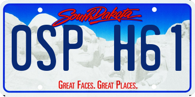 SD license plate 0SPH61