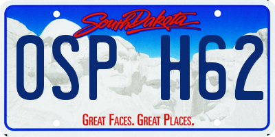 SD license plate 0SPH62