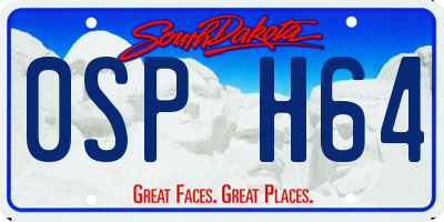 SD license plate 0SPH64