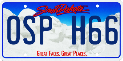 SD license plate 0SPH66