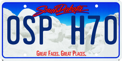 SD license plate 0SPH70