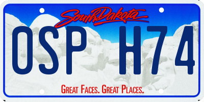 SD license plate 0SPH74