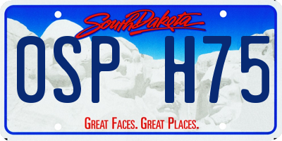 SD license plate 0SPH75