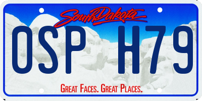 SD license plate 0SPH79