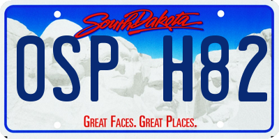 SD license plate 0SPH82