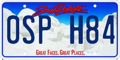 SD license plate 0SPH84