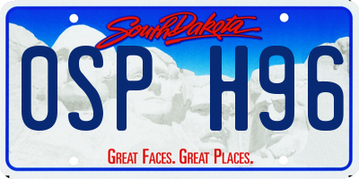 SD license plate 0SPH96