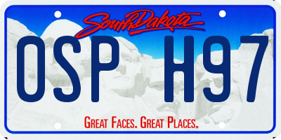 SD license plate 0SPH97