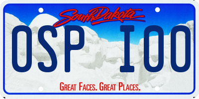 SD license plate 0SPI00