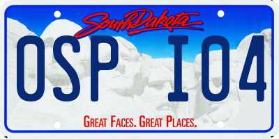SD license plate 0SPI04