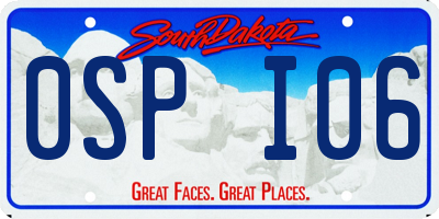 SD license plate 0SPI06