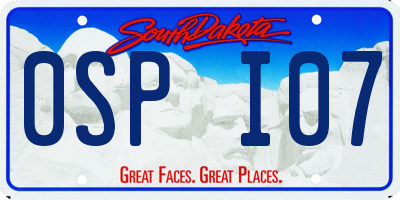 SD license plate 0SPI07