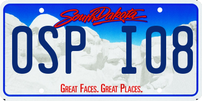 SD license plate 0SPI08