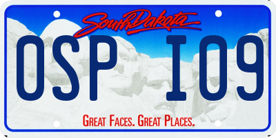 SD license plate 0SPI09
