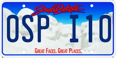 SD license plate 0SPI10