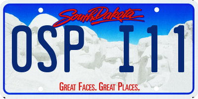 SD license plate 0SPI11
