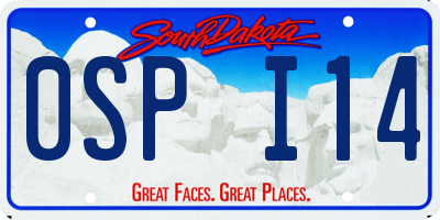 SD license plate 0SPI14