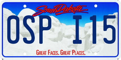 SD license plate 0SPI15