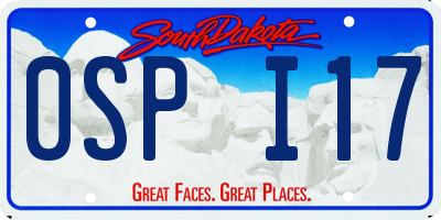 SD license plate 0SPI17