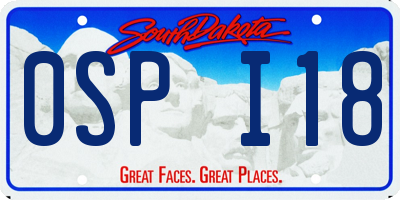 SD license plate 0SPI18