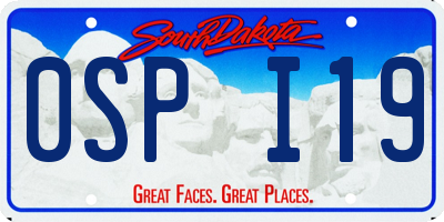 SD license plate 0SPI19