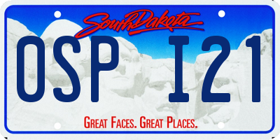 SD license plate 0SPI21