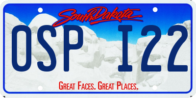 SD license plate 0SPI22