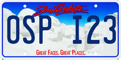 SD license plate 0SPI23