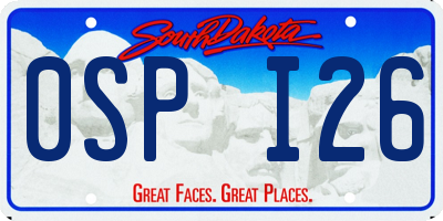 SD license plate 0SPI26