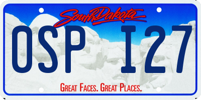 SD license plate 0SPI27