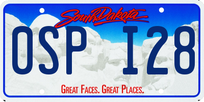SD license plate 0SPI28