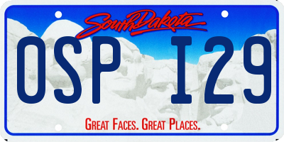 SD license plate 0SPI29