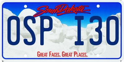 SD license plate 0SPI30