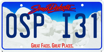 SD license plate 0SPI31