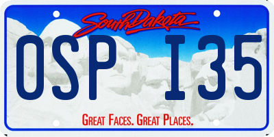 SD license plate 0SPI35