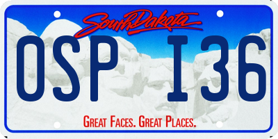 SD license plate 0SPI36