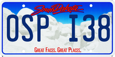 SD license plate 0SPI38