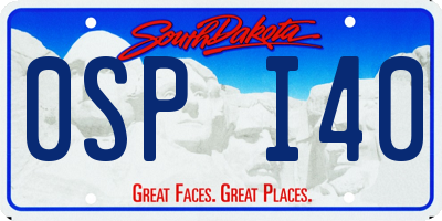 SD license plate 0SPI40