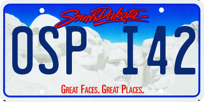 SD license plate 0SPI42
