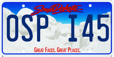 SD license plate 0SPI45