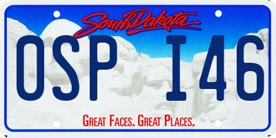 SD license plate 0SPI46