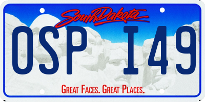 SD license plate 0SPI49