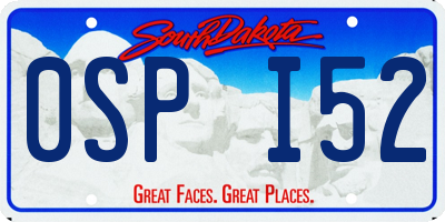 SD license plate 0SPI52