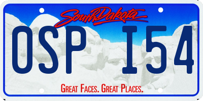 SD license plate 0SPI54
