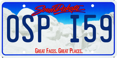SD license plate 0SPI59