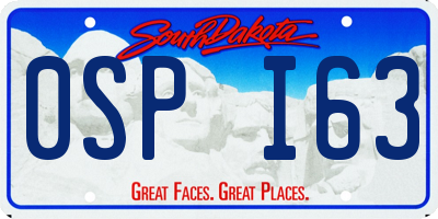 SD license plate 0SPI63