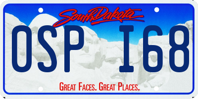SD license plate 0SPI68