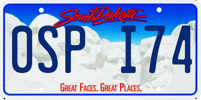 SD license plate 0SPI74
